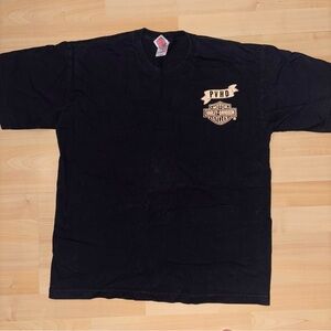 Harley-Davidson Printed Black T-Shirt Hot Rod Biker Motorcycle Large USA Biker